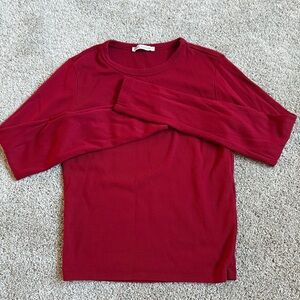 Zara Women's Crew Neck Tee in Deep Red